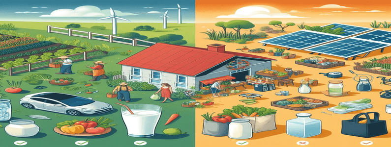 Practices of organic living vs Sustainable living